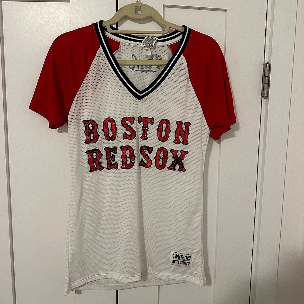 Pink Exclusive MLB Collection Boston Red Sox Sequence Jersey